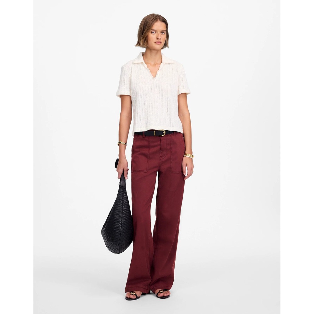 NWT Madewell Petite Low Slung Baggy Utility Pants Vintage Burgundy P25 NS507‎
